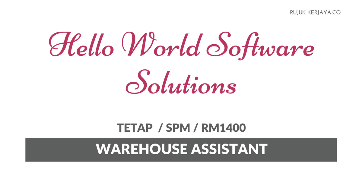 Hello World ~ Warehouse Assistant