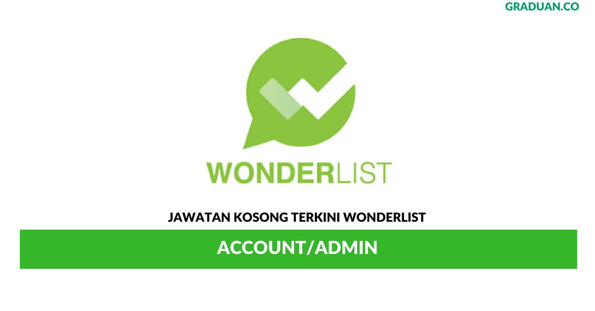 Permohonan Jawatan Kosong Terkini Wonderlist