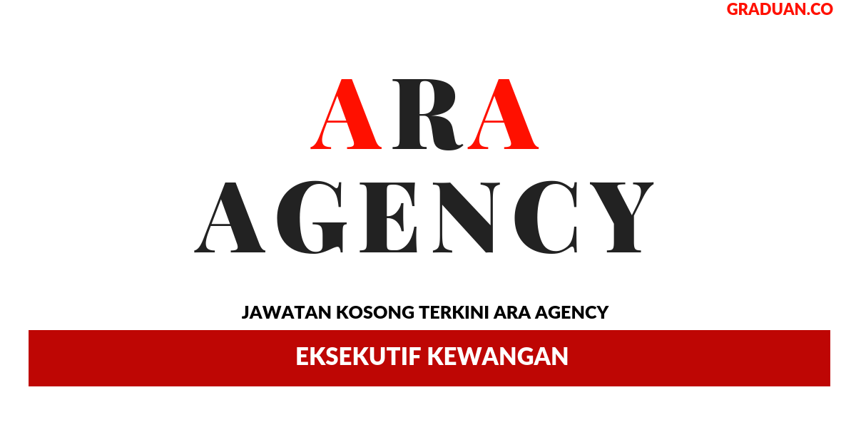 Permohonan Jawatan Kosong Terkini Ara Agency