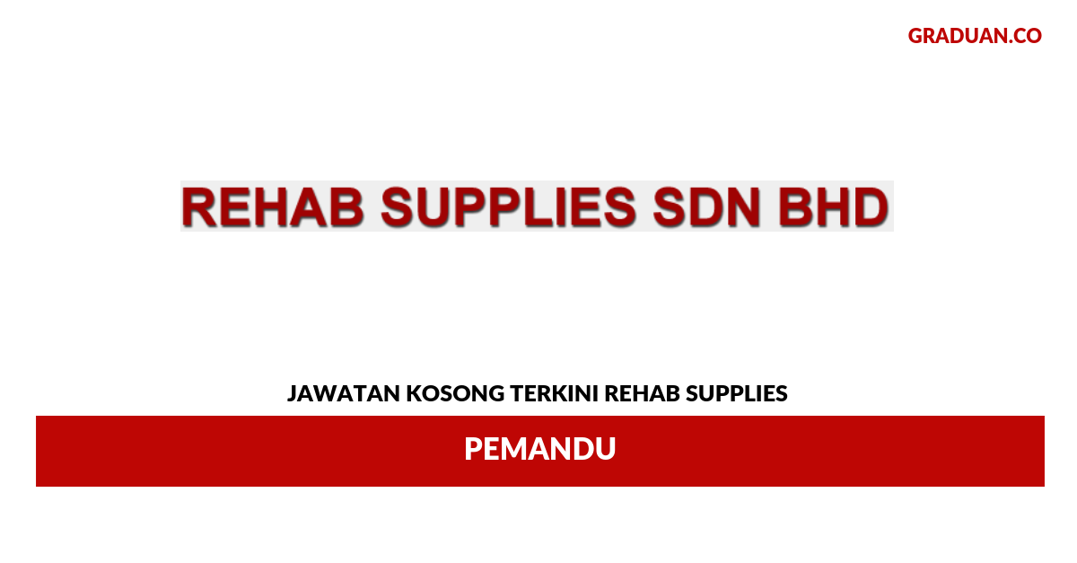 Permohonan Jawatan Kosong Terkini Rehab Supplies