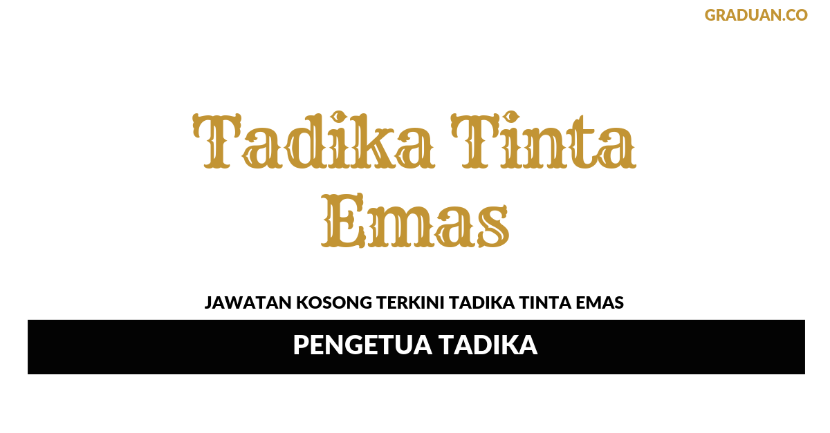 Permohonan Jawatan Kosong Terkini Tadika Tinta Emas