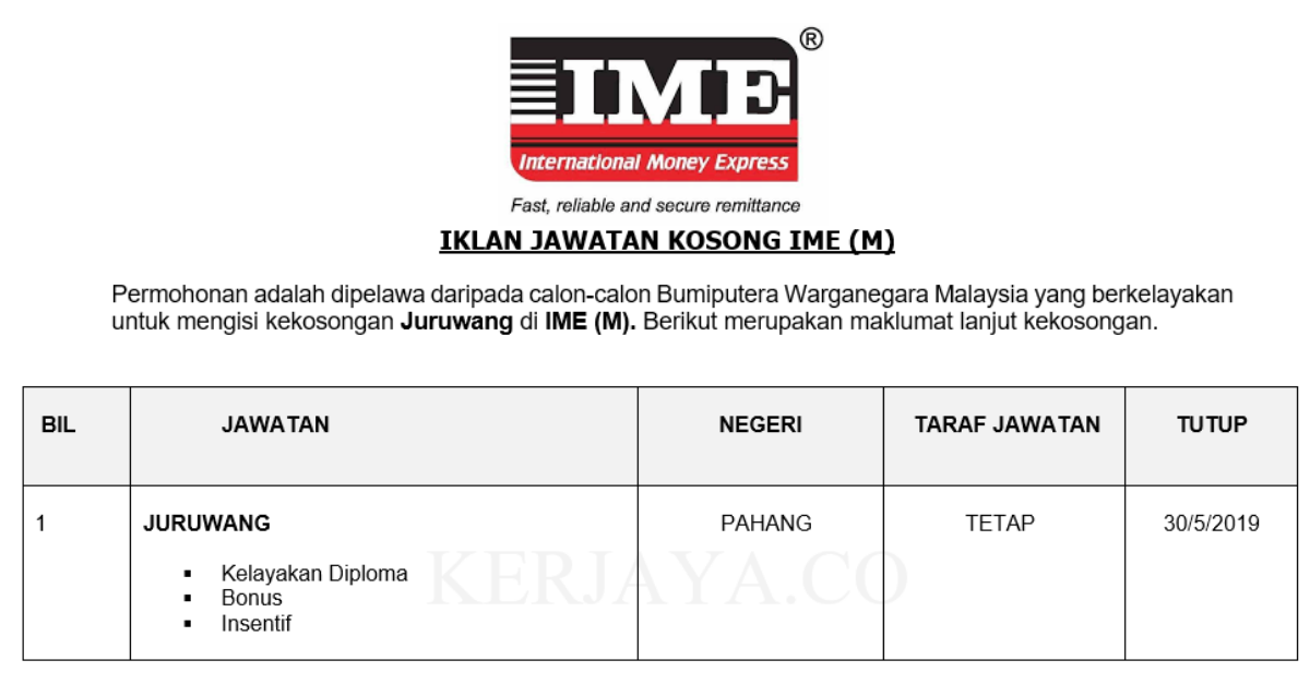 _Permohonan Jawatan Kosong Terkini Meida Foodstuffs Supplies Plt