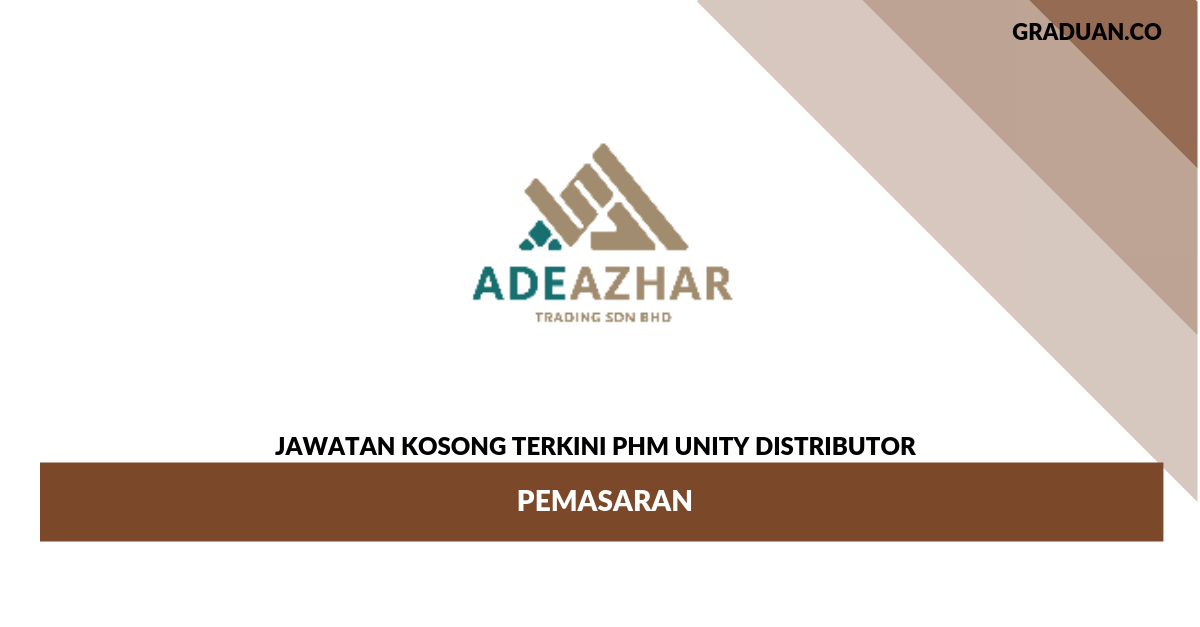 Permohonan Jawatan Kosong PHM Unity Distributor _ Pemasaran