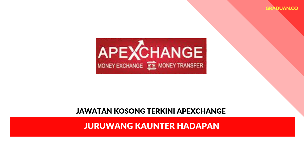 Permohonan Jawatan Kosong Terkini Apexchange _ Juruwang Kaunter Hadapan