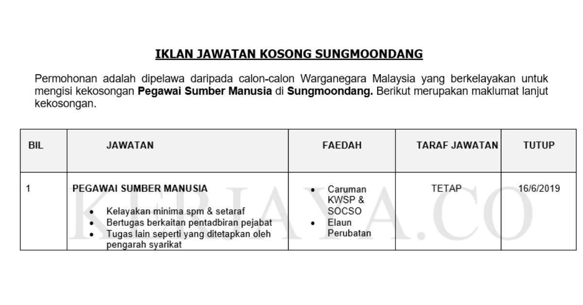 Sungmoondang _ Pegawai Sumber Manusia