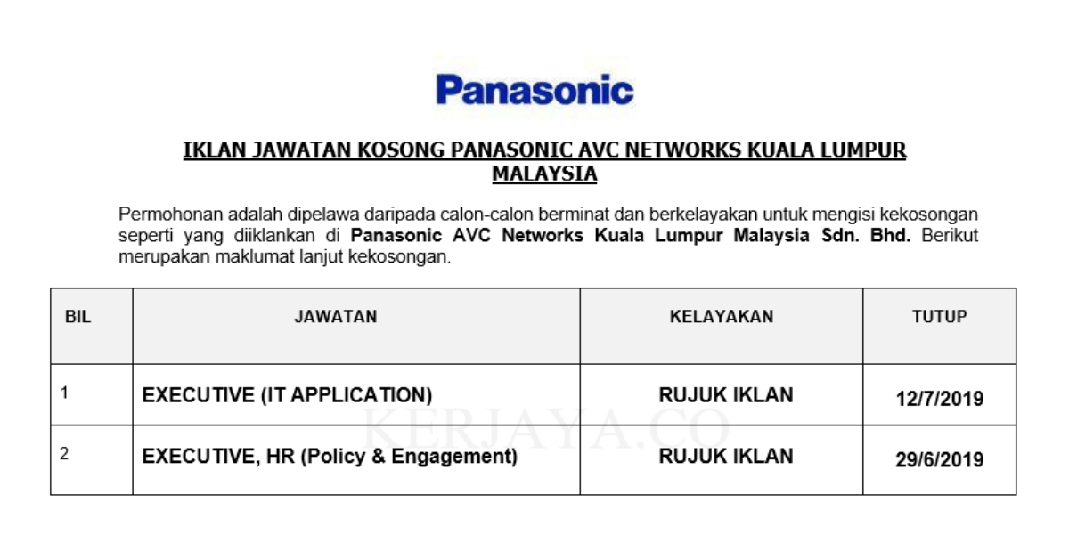 Panasonic AVC Networks Kuala Lumpur Malaysia