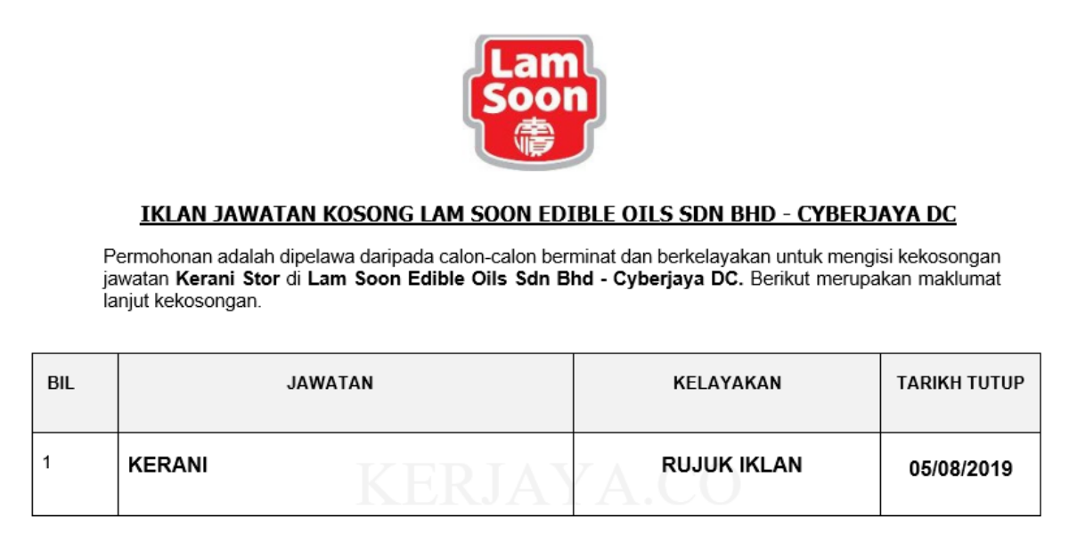 Lam Soon Edible Oils Sdn Bhd - Cyberjaya DC