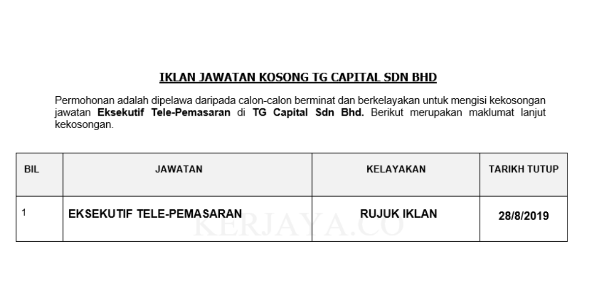 TG Capital Sdn Bhd
