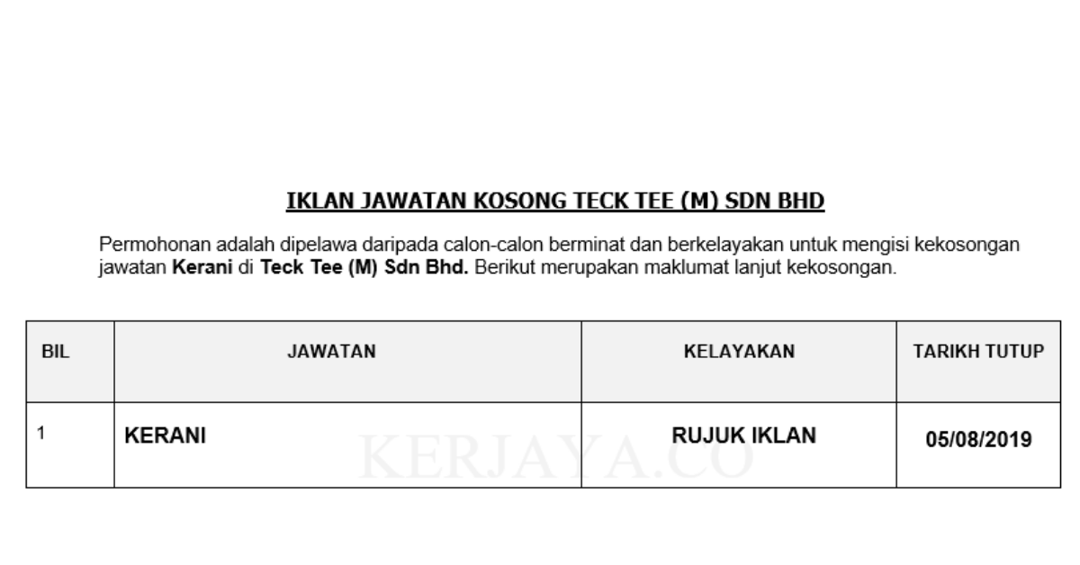 Teck Tee (M) Sdn Bhd