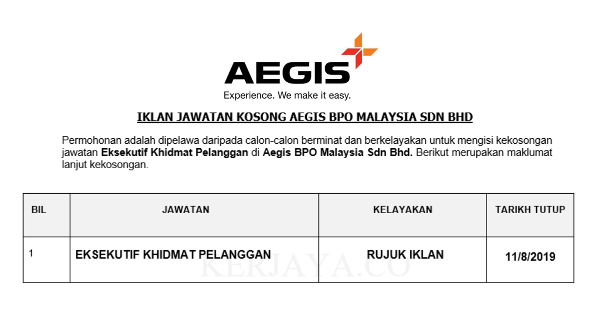 Aegis BPO Malaysia Sdn Bhd