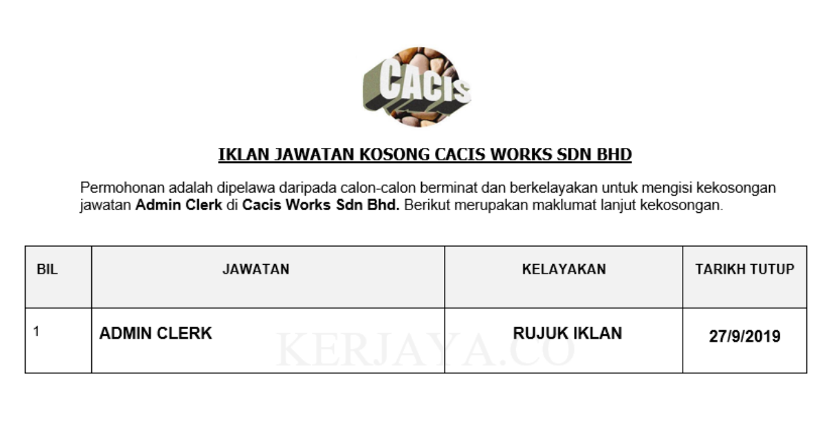 Cacis Works Sdn Bhd