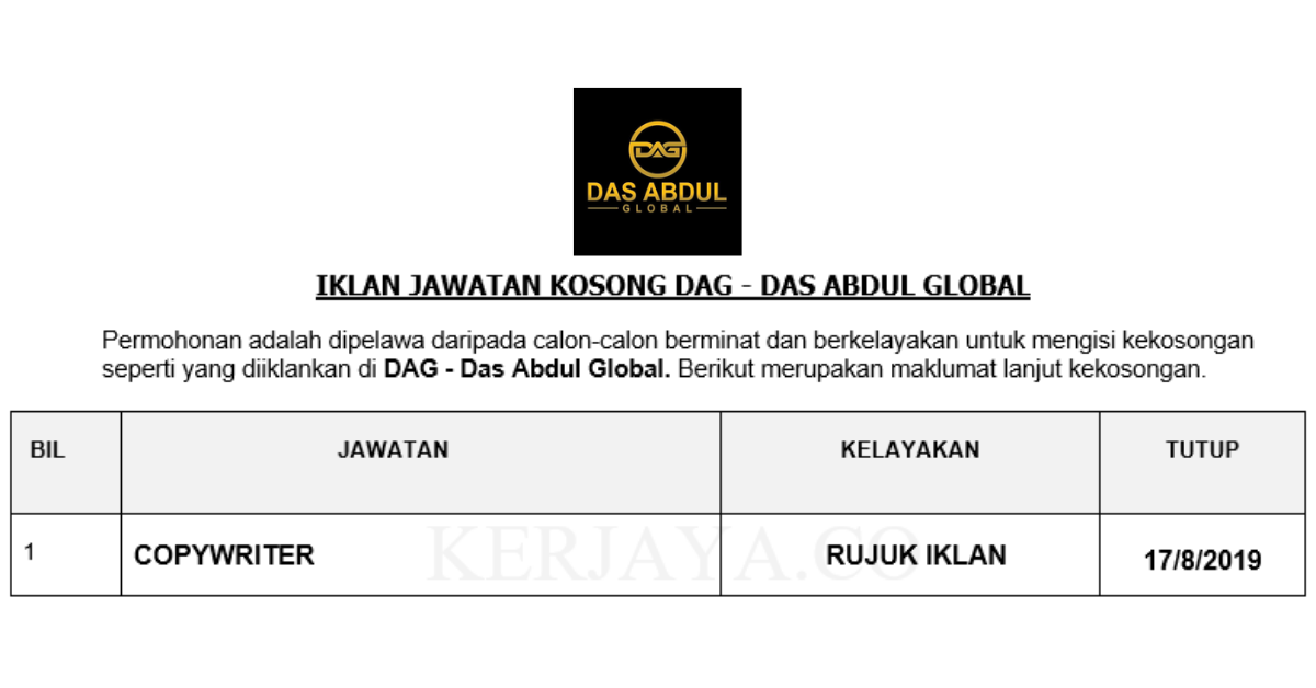 DAG - Das Abdul Global _ Copywriter