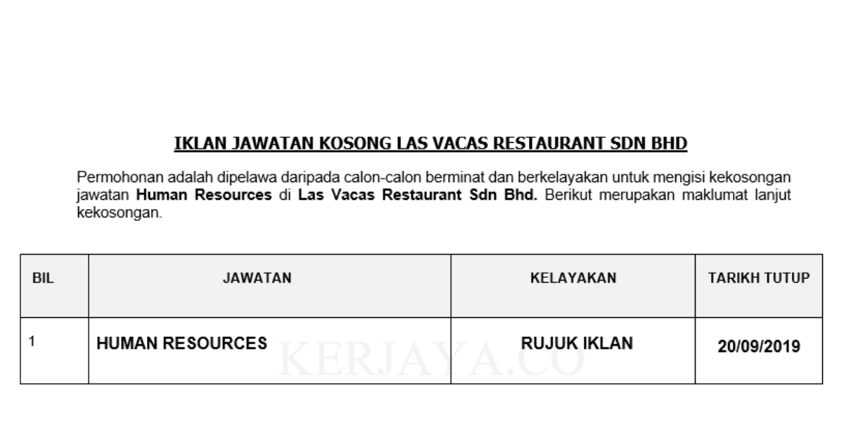 Las Vacas Restaurant Sdn Bhd