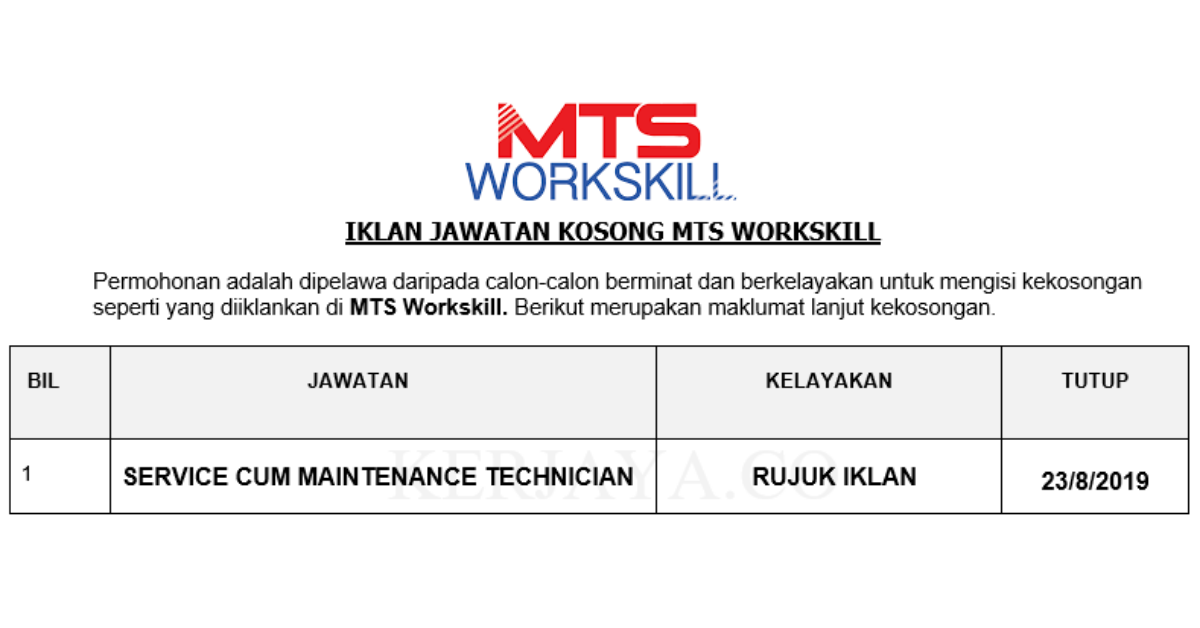 MTS Workskill