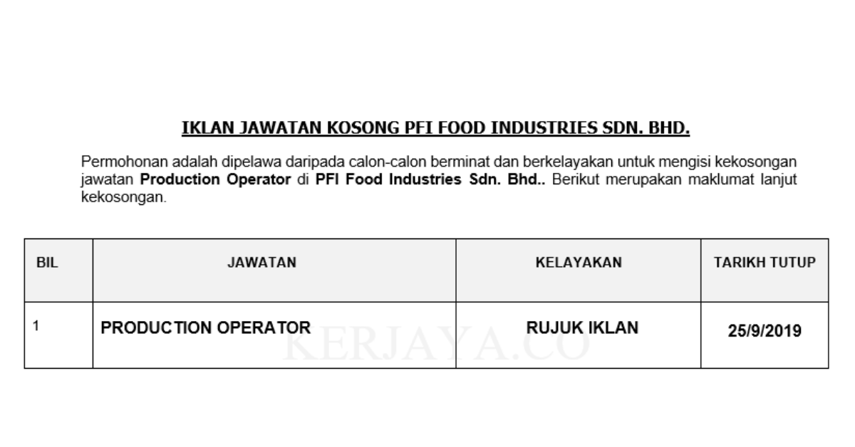 PFI Food Industries Sdn. Bhd.