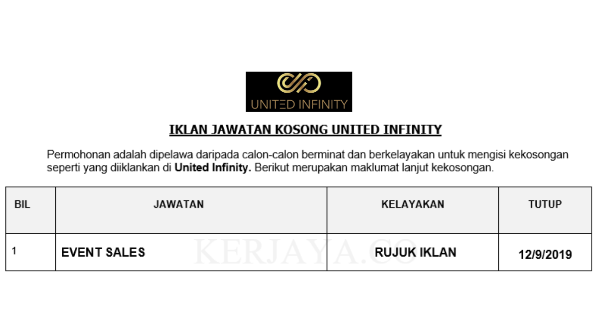United Infinity _ Event Sales