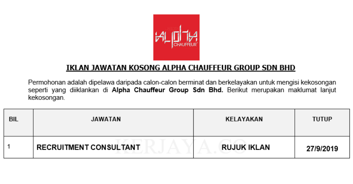 Alpha Chauffeur Group Sdn Bhd