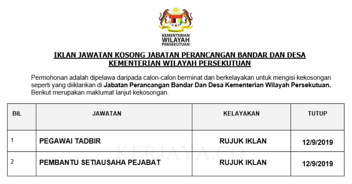 Jabatan Perancangan Bandar Dan Desa Kementerian Wilayah Persekutuan