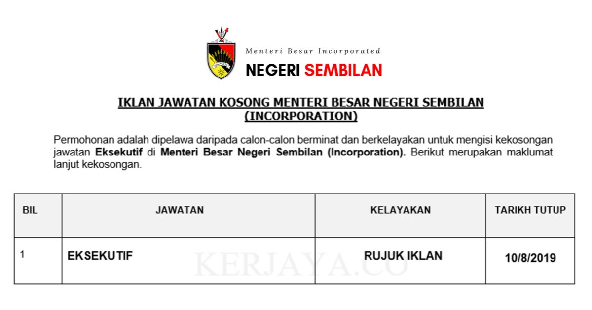 Menteri Besar Negeri Sembilan (Incorporation)