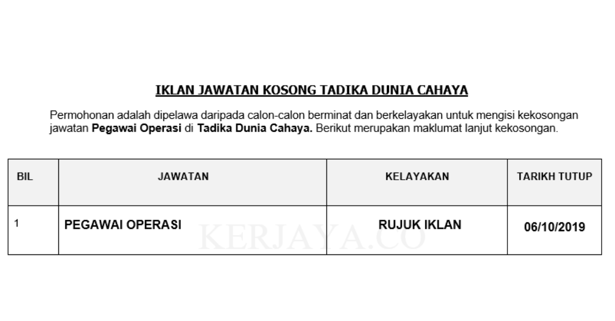 Tadika Dunia Cahaya