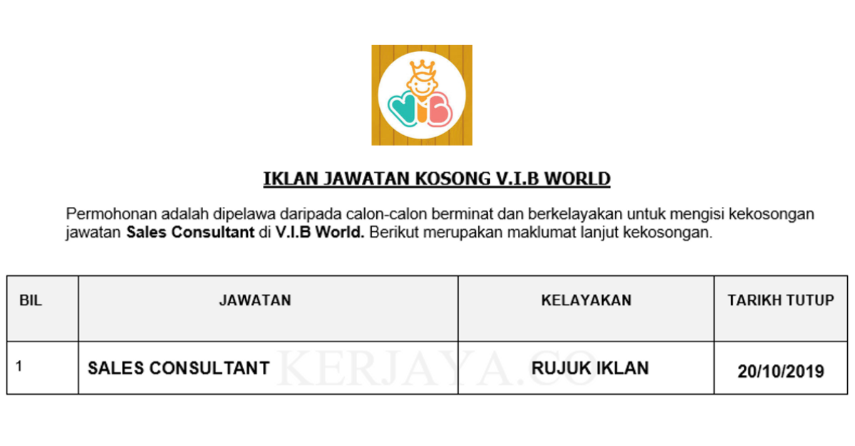 V.I.B World _ Sales Consultant